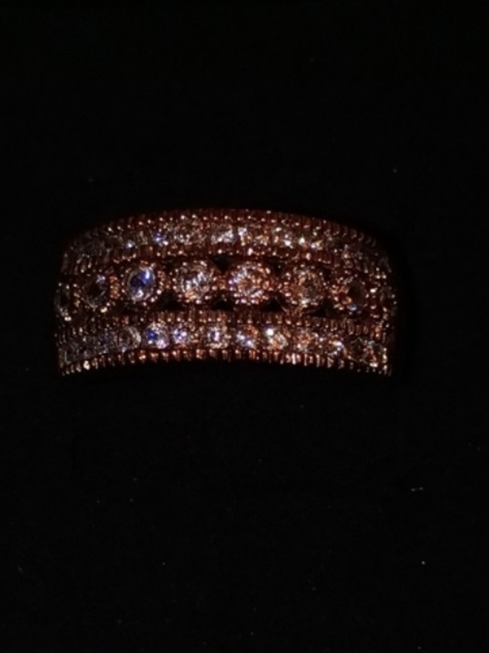 Cz Rose Gold Pavé Crystal Women's Statement Ring